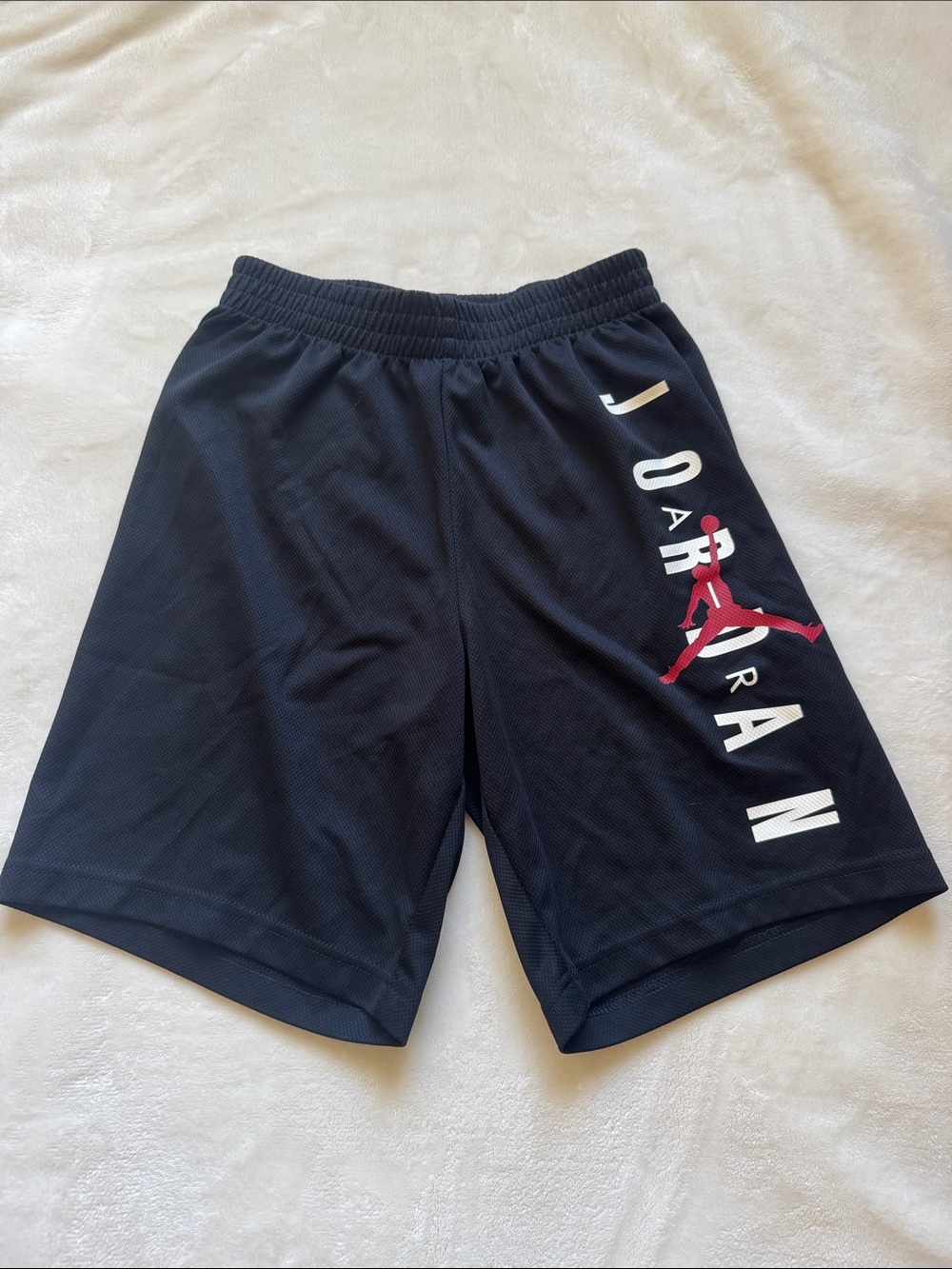 Jordan Black Athletic Shorts with White & Red Branding